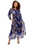 June + Vie Tiered Maxi Dress In Blue