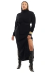June + Vie Turtleneck Sweater Dress In Black