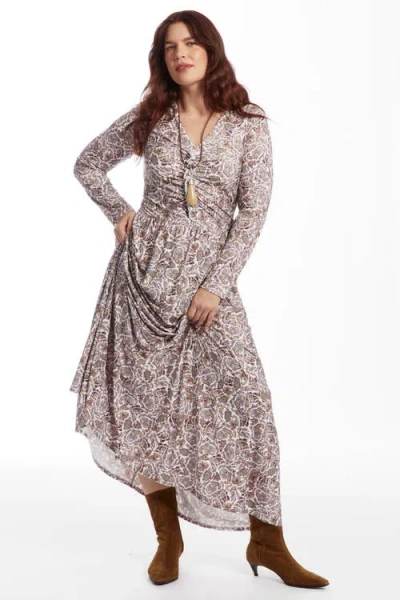 June + Vie V Neck Maxi Dress