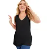 June + Vie V-neck One + Only Tank Top In Black