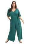 June + Vie Wide-leg Jumpsuit In Green