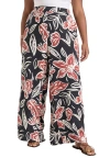 June + Vie Wide-leg Pull-on Pants In Multi