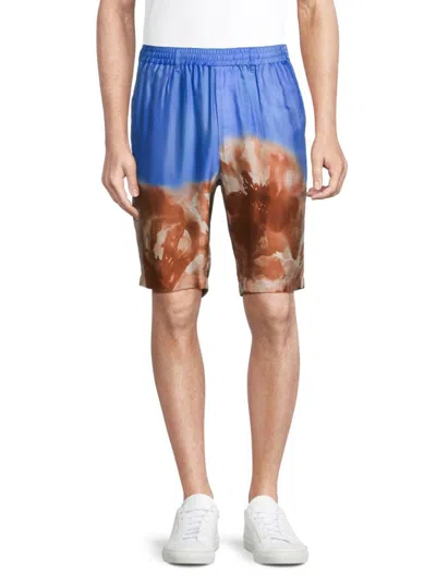 June79 Men's Rocky Graphic Shorts In Blue Multi