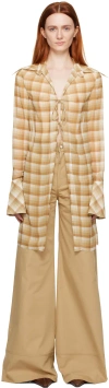 Juneyen Check Tie-string Shirt In Plaid Check
