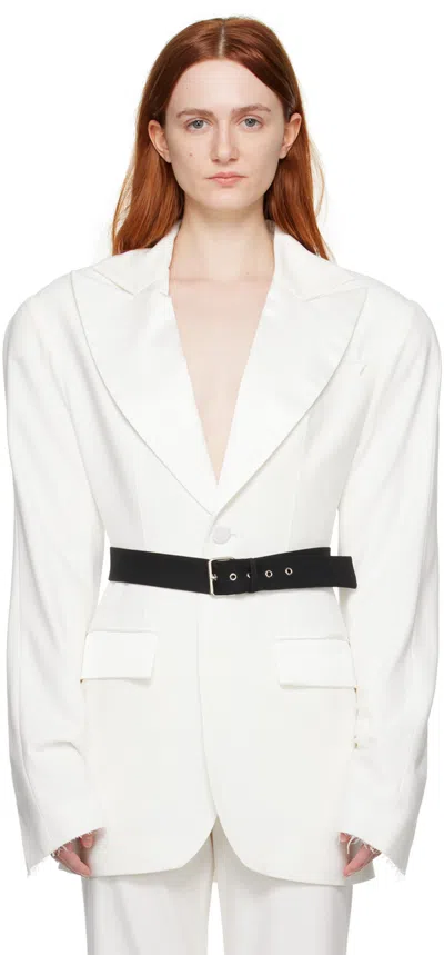 Juneyen White Belted Blazer