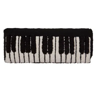Jungalow Keys Wool Hook Pillow In Black