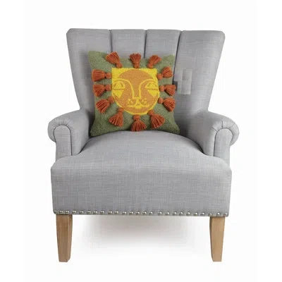 Jungalow Leo With Tassels Wool Hook Throw Pillow
