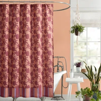 Jungalow Natalia 100% Cotton Fabric Shower Curtain In Multi