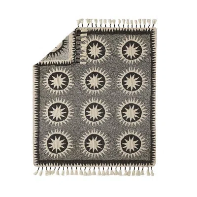 Jungalow Soleil Woven Throw With Tassels In Gray;cream