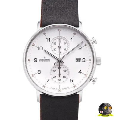 Pre-owned Junghans 041/4771.00 Form C Chronograph 40mm Men's Wristwatch Sapphire Glass