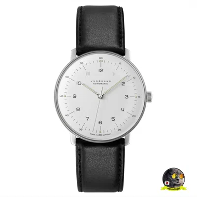 Pre-owned Junghans Max Bill Automatic 027/3500.02 Black Leather 38mm 27/3500.02 Watch