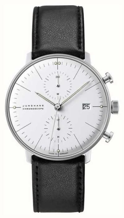 Pre-owned Junghans Max Bill Chronoscope Sapphire Glass 27/4600.02