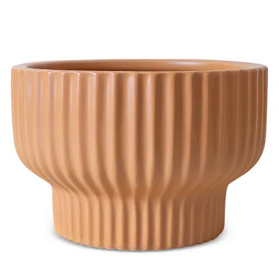 Jungle Club Presley Pedestal Pot In Orange