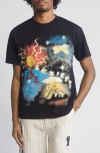 JUNGLES JUNGLES ANXIETY AIRBRUSH COTTON GRAPHIC T-SHIRT