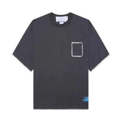 Pre-owned Jungles Blanket Stitch Vintage Tee 'sun Faded Grey' | Men's Size L