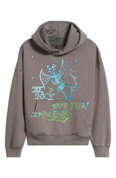 Jungles Enjoy Yourself Fleece Hoodie In Gray