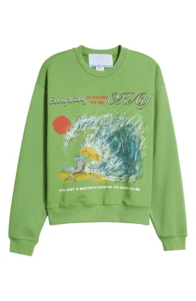 Jungles Everything's Ok Graphic Sweatshirt In Green