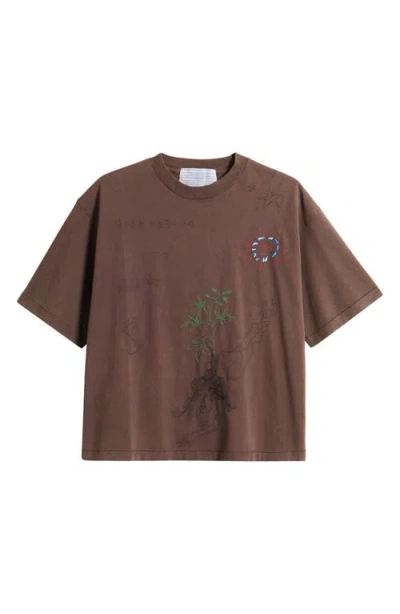Jungles Good Morning Vintage Wash Graphic T-shirt In Brown