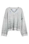 Jungles Gradient Boxy V-neck Sweater In Gray