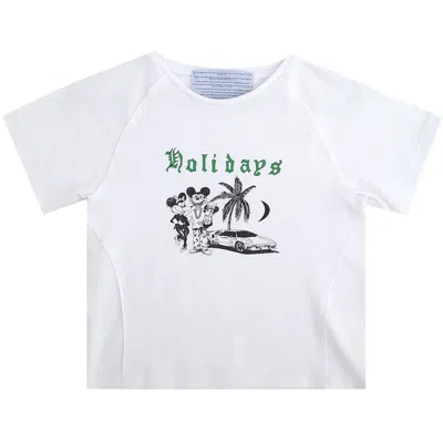 Pre-owned Jungles Holidays Baby Tee 'white' | Women's Size M