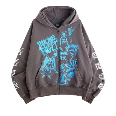 Pre-owned Jungles Hope You're Well Zip Hoodie 'grey' | Men's Size L In Gray