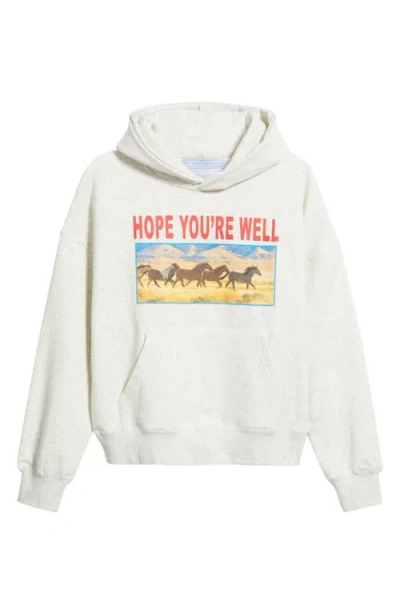 Jungles Horses Cotton Blend Hoodie In White