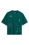 Jungles Impulses Embroidered T-shirt In Green