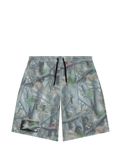 Jungles Jungles Graphic-print Camouflage Shorts In Grey