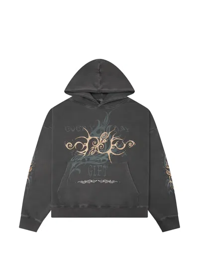 Jungles Jungles Print Rhinestone-embellished Hoodie In Grey