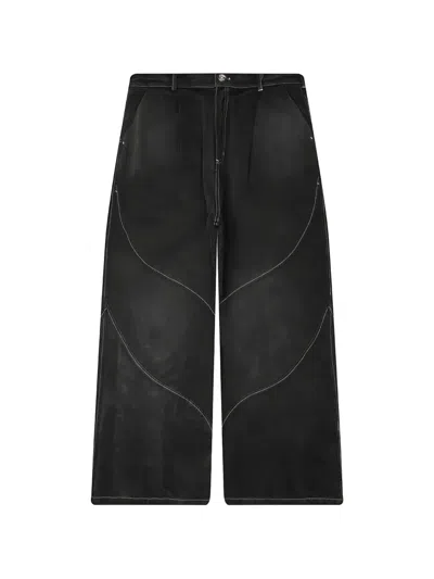 Jungles Jungles Sun Bleached Slant Jeans In Black