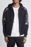 JUNGLES LACE INSET ZIP-UP HOODIE