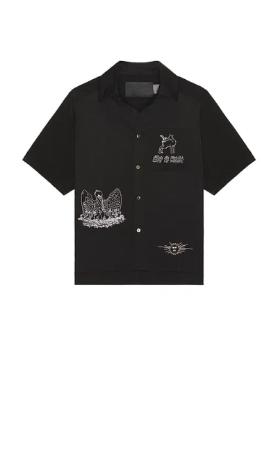 Jungles Life Is Magic Button Up Shirt In Black