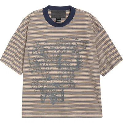 Jungles Loud Noises Stripe T-shirt In Brown