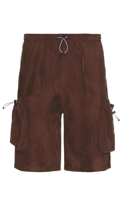 Jungles Oversize Pocket Shorts In 棕色