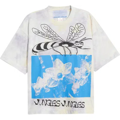 Jungles Plant Sex Tie Dye Cotton Graphic T-shirt In White