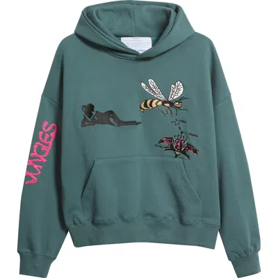 Jungles Pollinate Cotton Blend Hoodie In Green