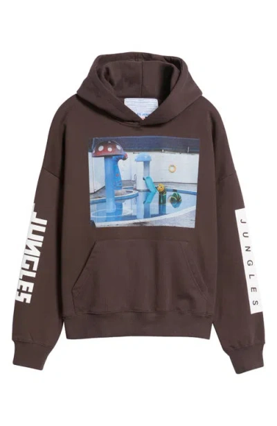Jungles Prefabricated Dreams Cotton Blend Graphic Hoodie In Brown
