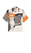Jungles Prehistoric Button Up Shirt In Grey