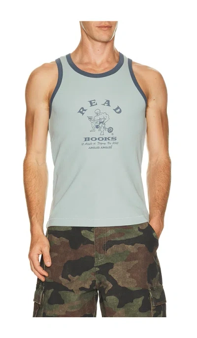 Jungles Read More Books Tank Top In Blue