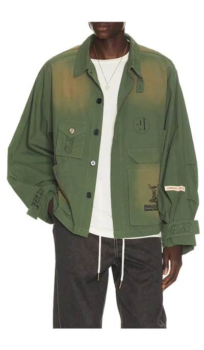 Jungles Sketches Field Jacket In Green