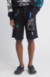 JUNGLES SLOW DOWN EMBELLISHED GRAPHIC BERMUDA SHORTS