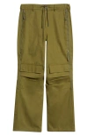 Jungles Stash Relaxed Wide Leg Cotton Twill Cargo Pants In Green