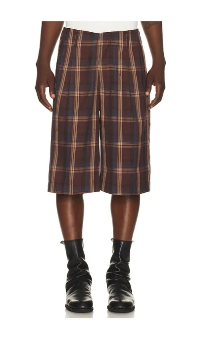 Jungles Tartan Hollywood Shorts In Brown