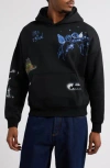 Jungles Test Print 2 Cotton Blend Graphic Hoodie In Black