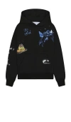 Jungles Test Print 2 Cotton Blend Graphic Hoodie In Black
