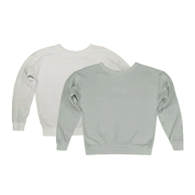 Jungmaven | Crux Cropped Sweatshirt | Seafoam Green Or Washed White
