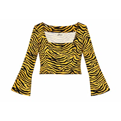 Junie Women's Black / Gold Gigi Top - Tiger In Multi