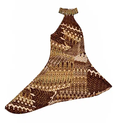 Junie Women's Brown / Black / Green Tate Dress - Snakeskin In Multi