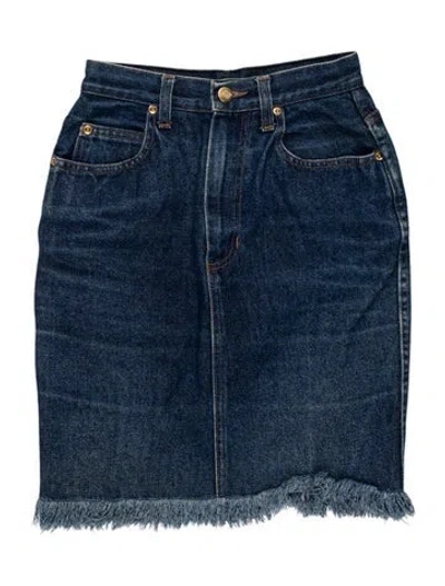 Pre-owned Junior Gaultier Raw-edge Trim Mini Skirt In Blue