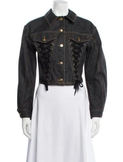 Pre-owned Junior Gaultier Vintage 1989 Denim Jacket In Black